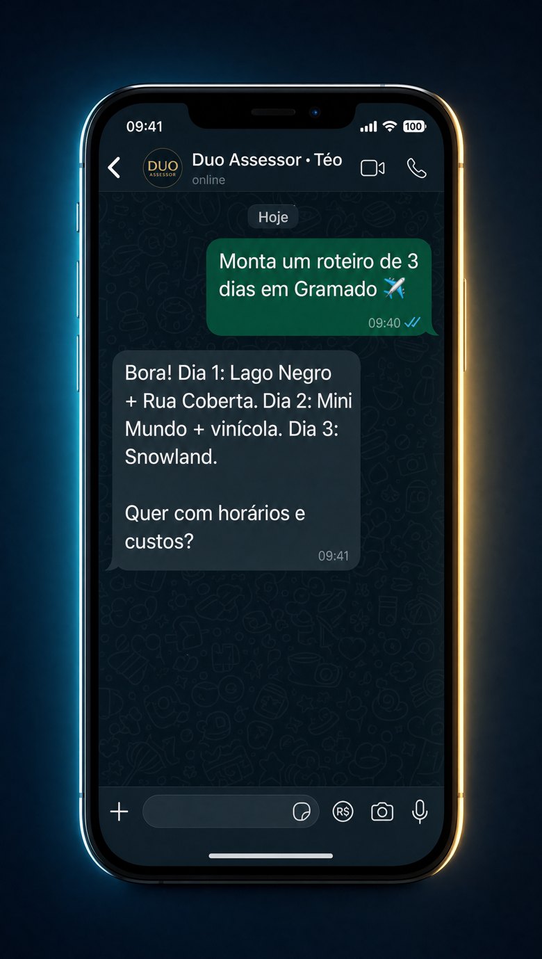 Téo monta um roteiro de viagem